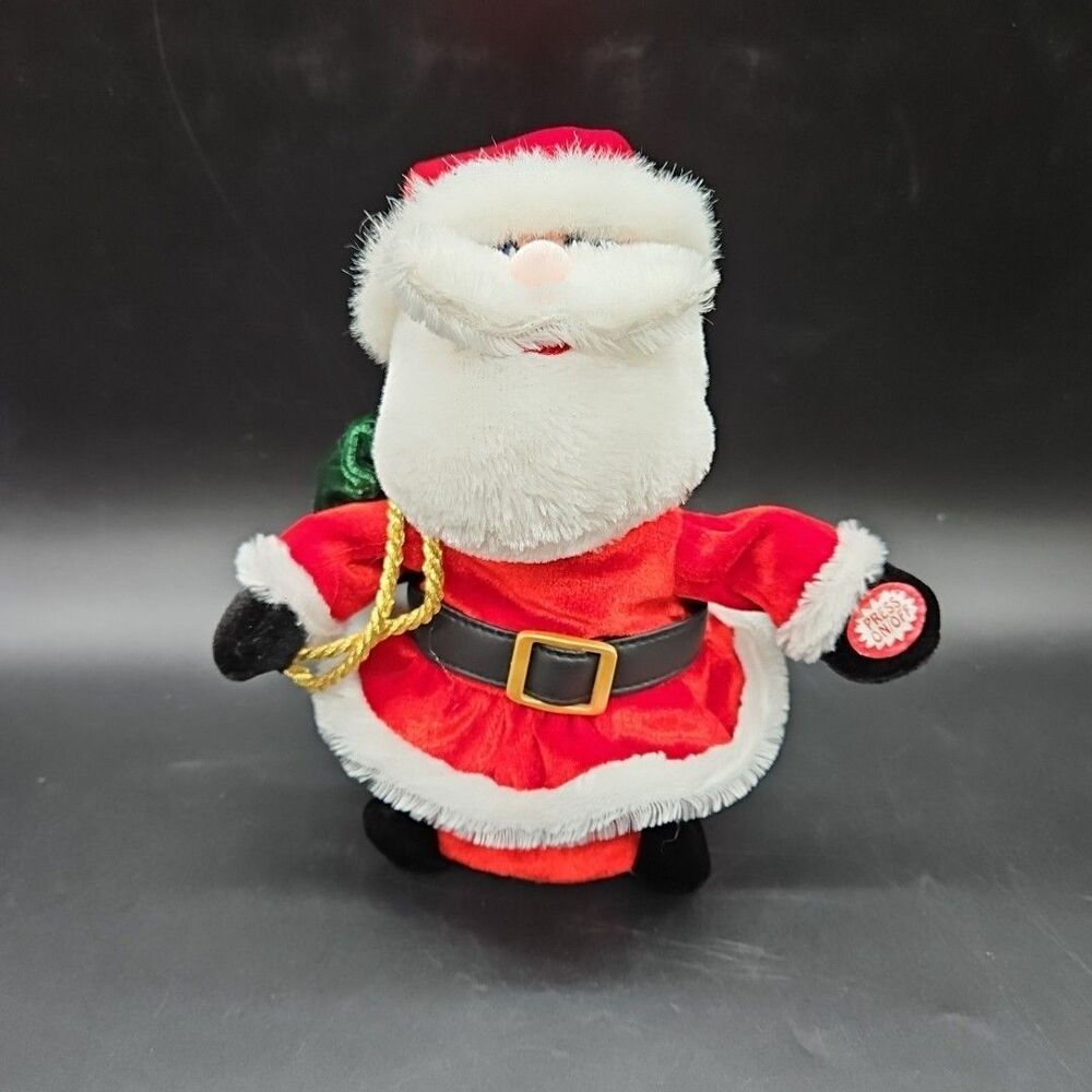 Singing Plush Animated Santa "Here Comes Santa Clause" 8 inch